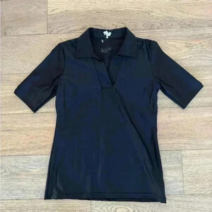 Tzu Tzu Womens Short Sleeve Polo Black Small